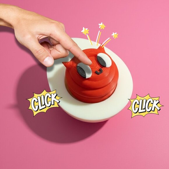 Deviled Egg Clicker Fidget Purse Charm Retro Kitsch ADHD Neurodivergent Clicky - Picture 9 of 9